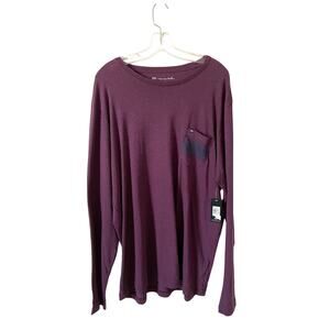 Travis Mathew Prima Soft Cotton Long Sleeve Shirt Maroon Purple Gray XXL NEW
